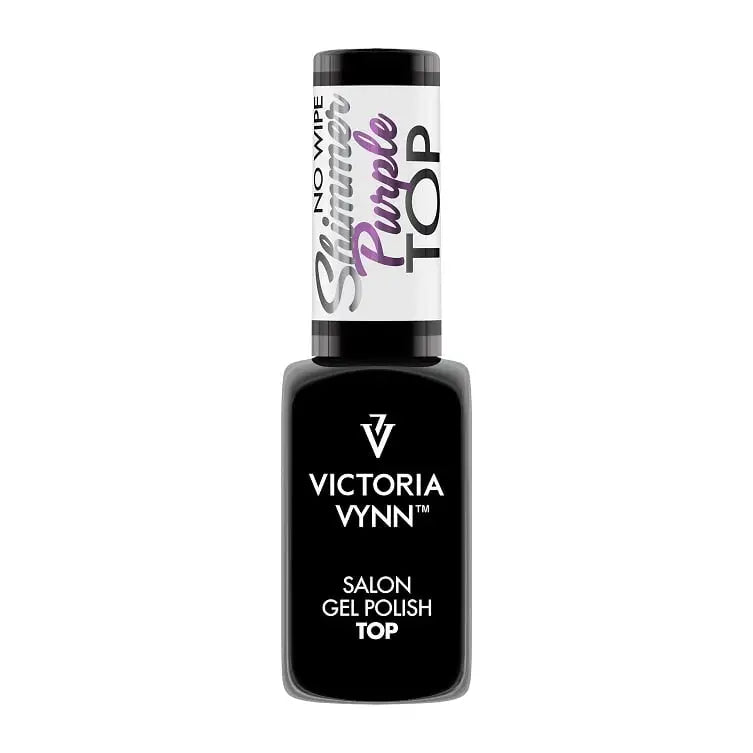 Gel Polish Top Coat No Wipe Shimmer Purple