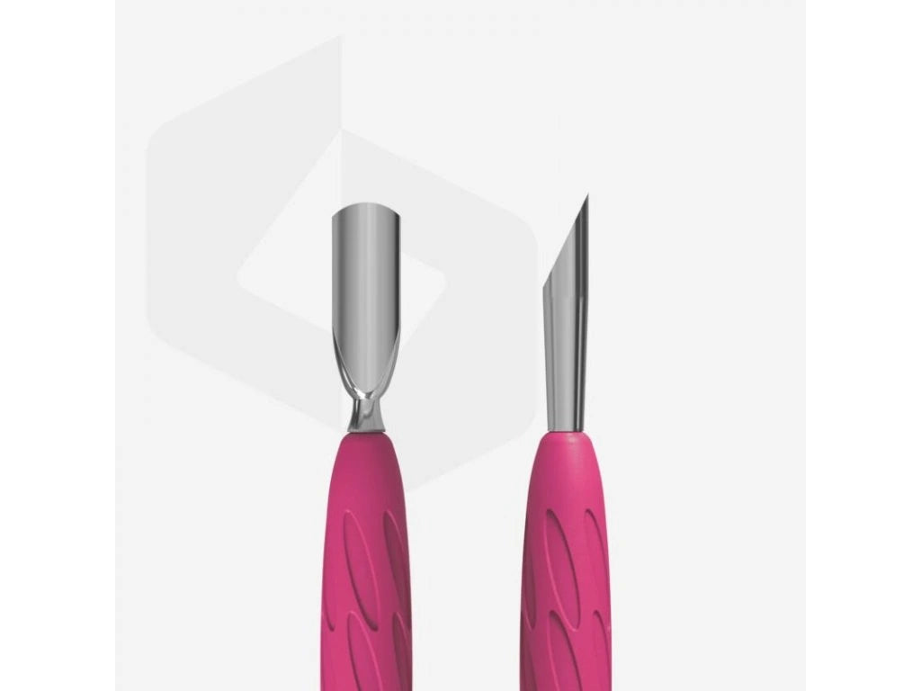Poussoir à manucure Staleks avec manche en silicone « Gummy » UNIQ 10 TYPE 2 (poussoir étroit et arrondi + poussoir incliné)