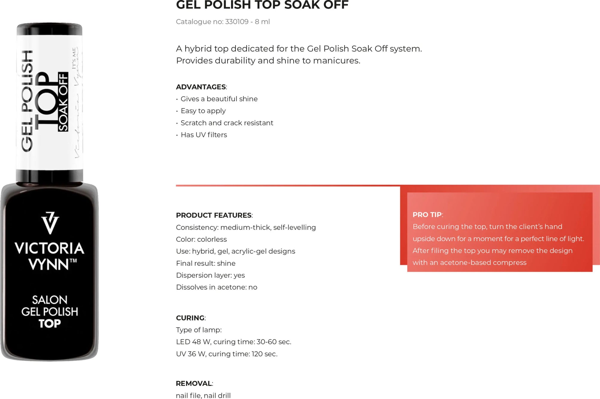 Top coat  SOAK OFF - gel polish