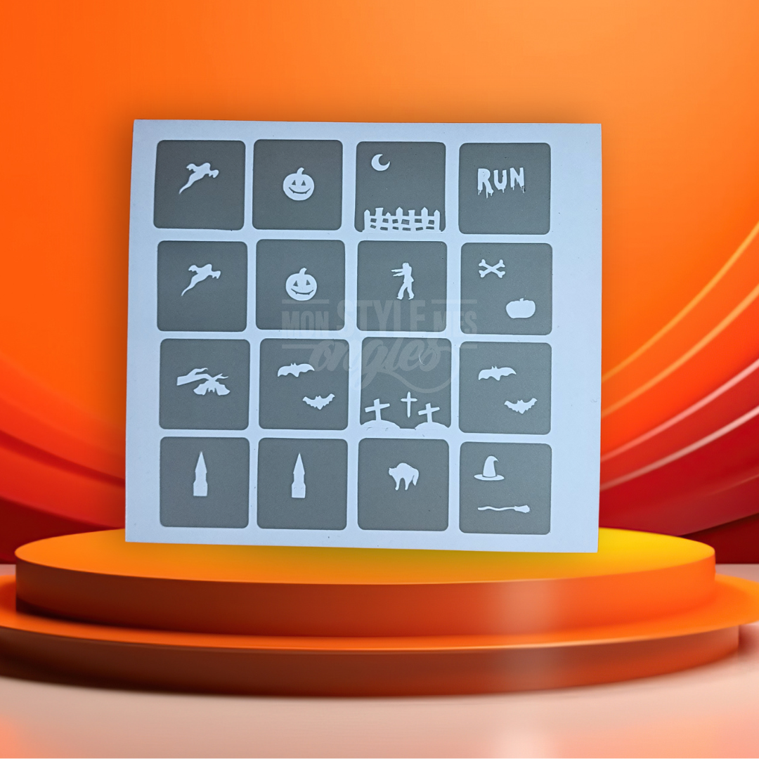 Stencil Halloween #1 – Pochoir Nail Art & Airbrush pour Ongles | MSMO