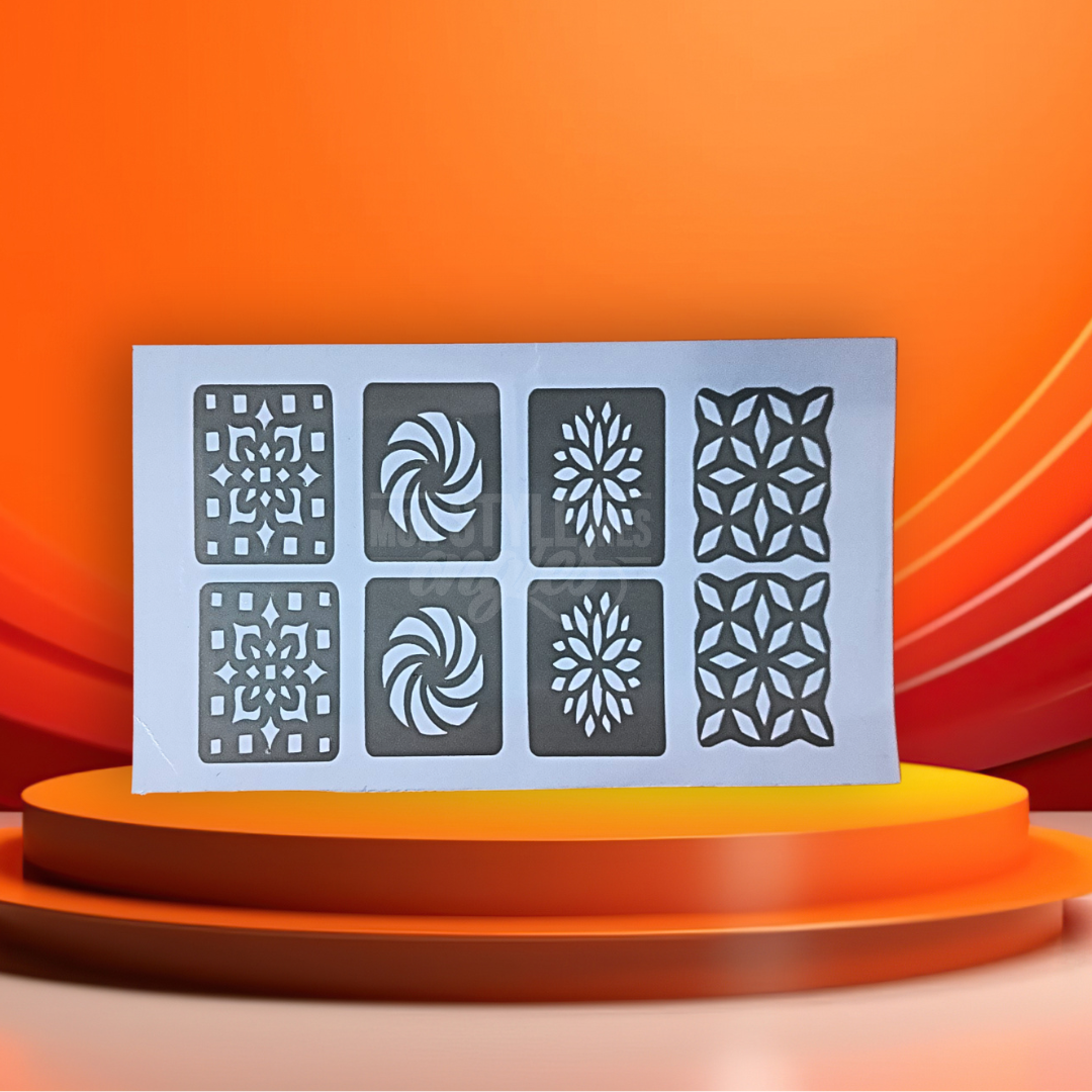 Stencil Mosaïque pour Airbrush & Nail Art – MSMO | Pochoir Ongles Réutilisable
