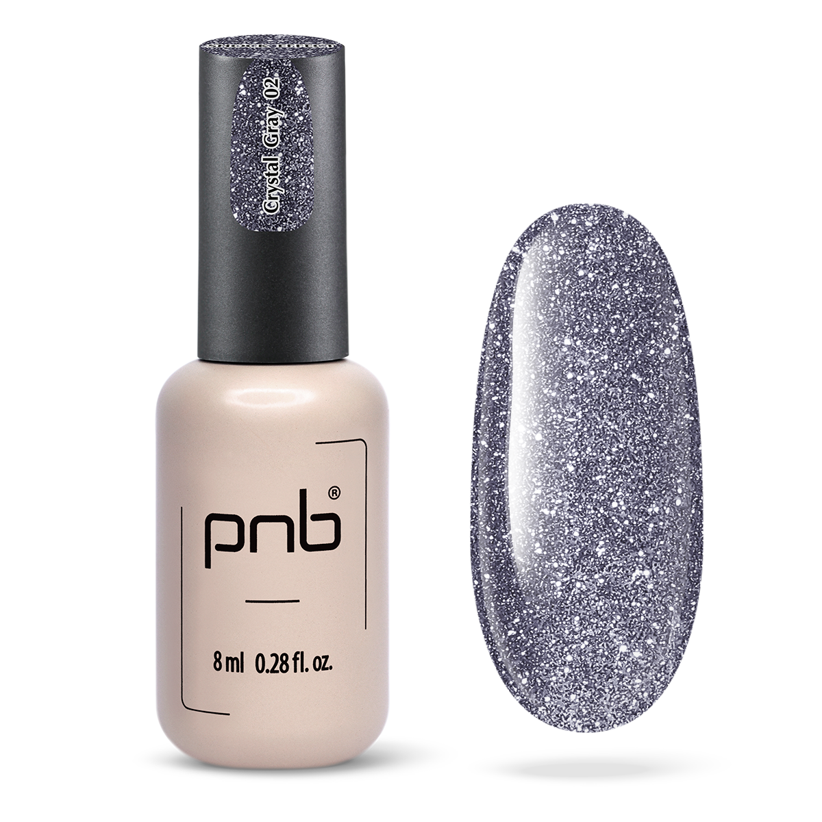 Vernis gel PNB Shock Effect No. 02 Crystal Grey 8ml