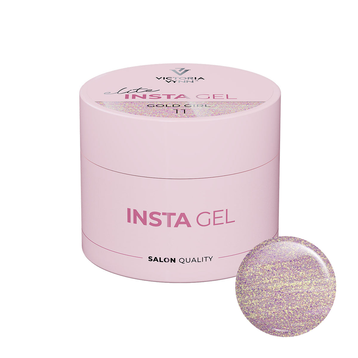 gel pour Manucure rose perlé scintillante réalisée avec Victoria Vynn Insta Gel 14 Pearly Crush,