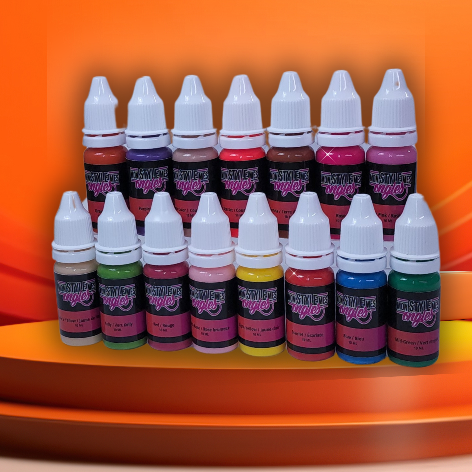 Ensemble complet – 15 couleurs de peinture Airbrush MSMO (10 ml) – ultra pigmentées, prêtes à l’emploi