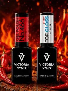 Victoria VYNN 2 Pack Devil’s Red No. 466 + Top Oh! My Gloss – Duo vernis gel rouge professionnel Québec