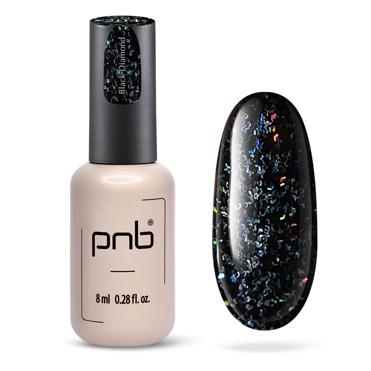 Vernis gel PNB No. 204 Black Diamond 8ml