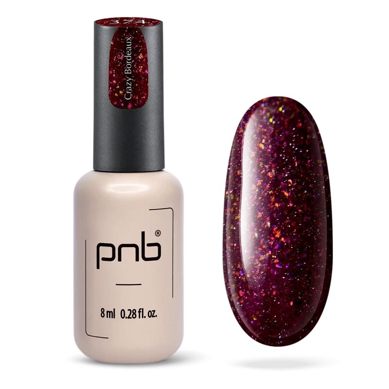 Vernis gel PNB No. 374 Crazy Bordeaux 8ml