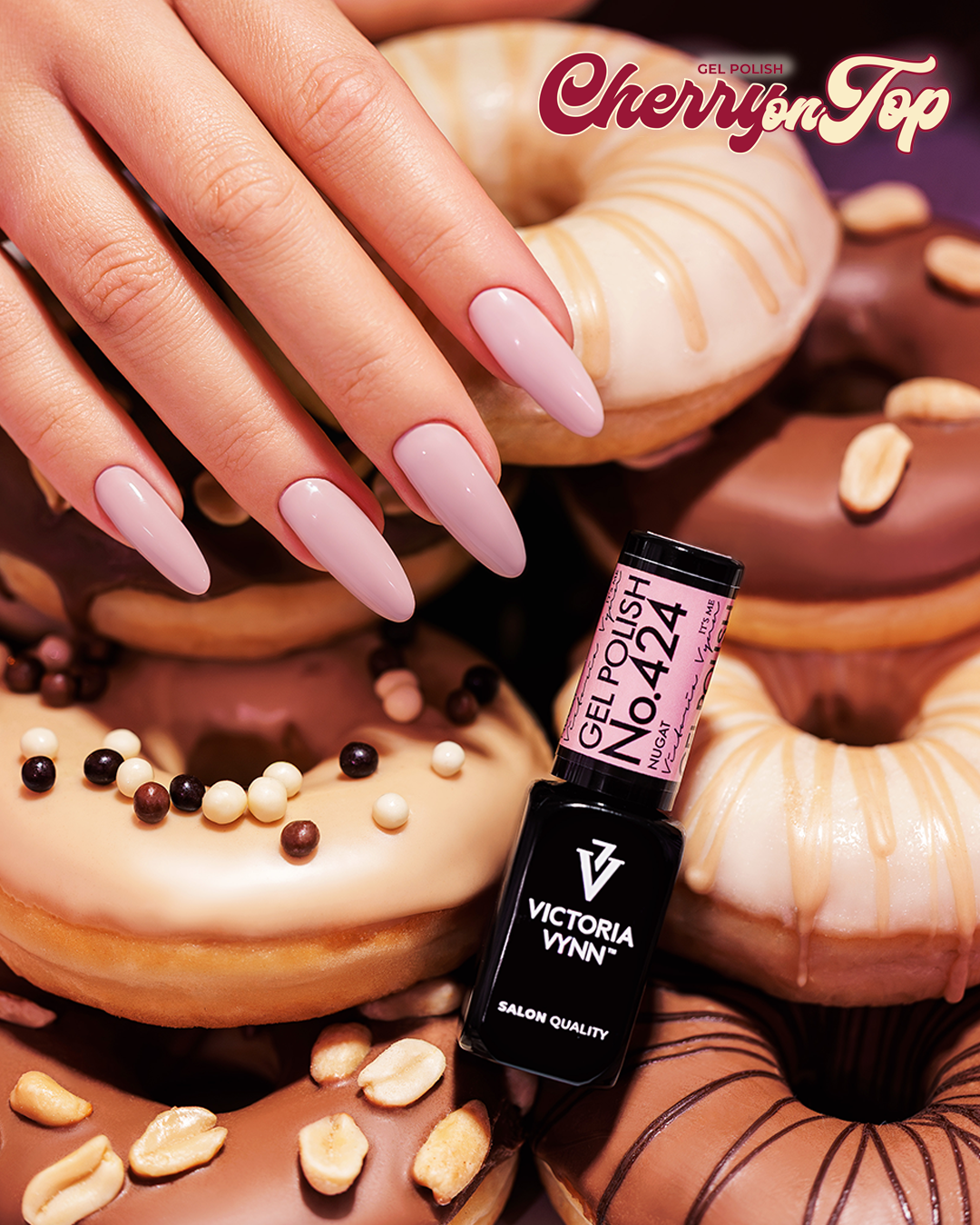 Vernis gel hybride Victoria VYNN n°424 Nugat – Collection Cherry on Top | MSMO