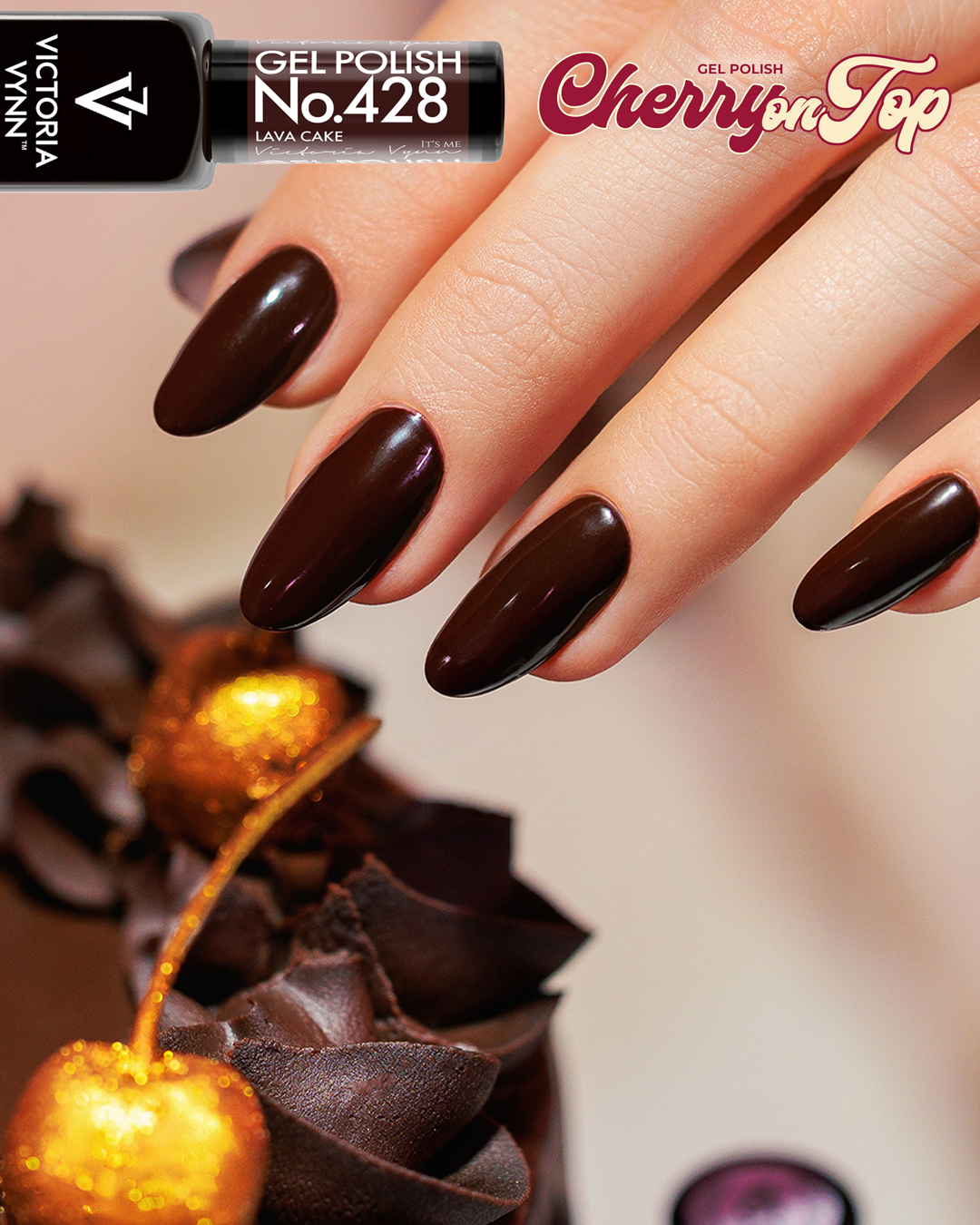 Vernis gel hybride Victoria VYNN n°428 Lava Cake – Collection Cherry on Top | MSMO