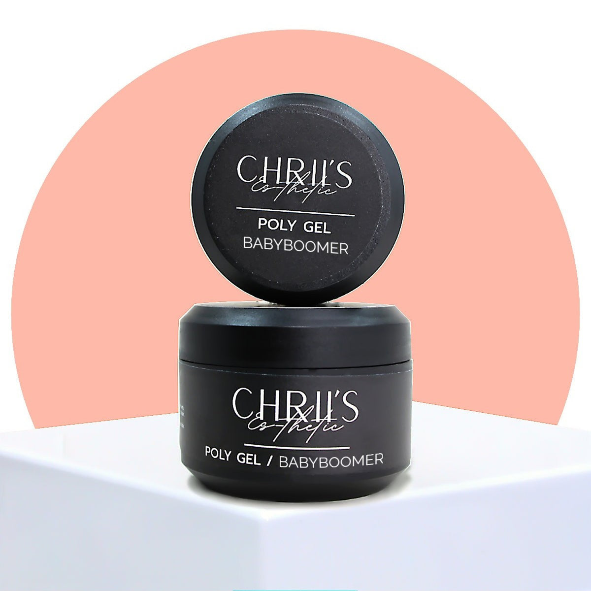 Pots de Polygel Babyboomer CHRIIS‑ESTHETIC, gel rose doux pour les ongles