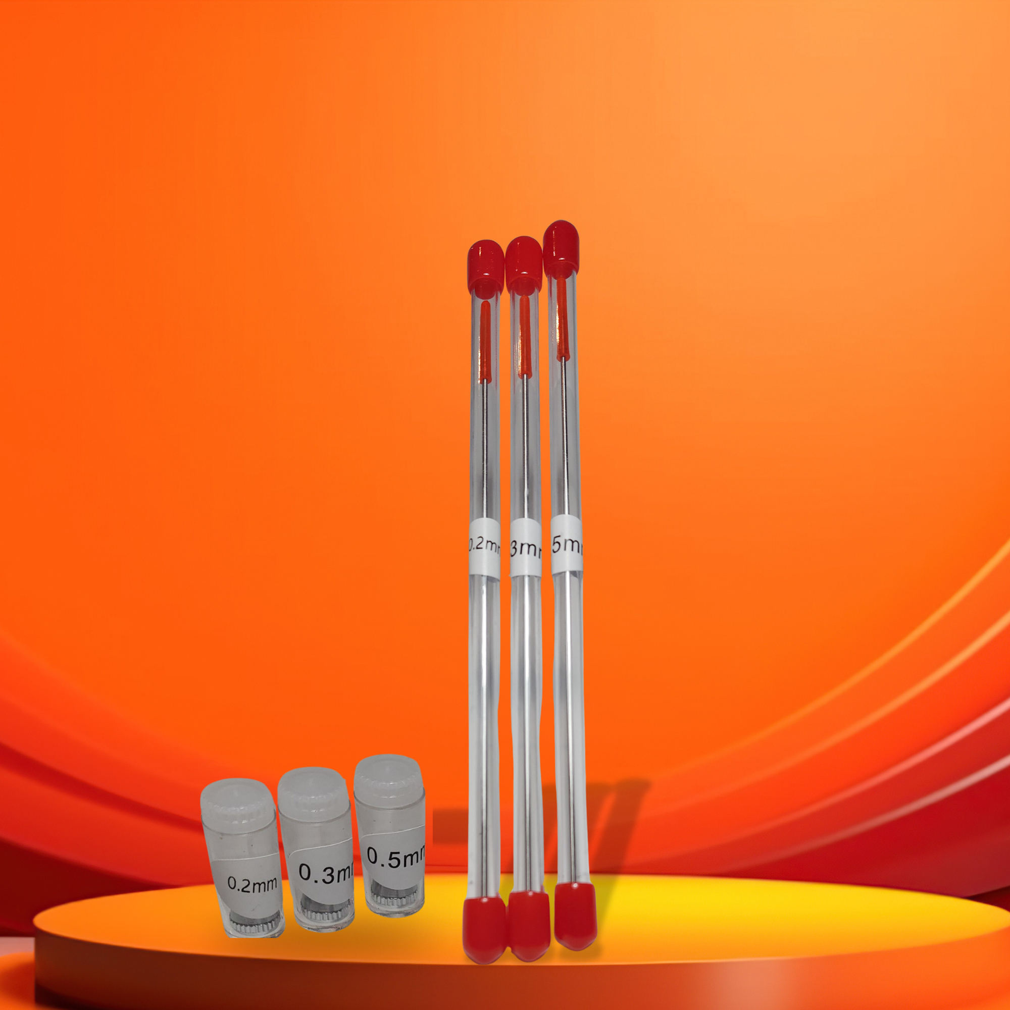 Trio d’Aiguilles + Buses pour Aérographe – 0.2 mm, 0.3 mm, 0.5 mm | Nail Art de précision