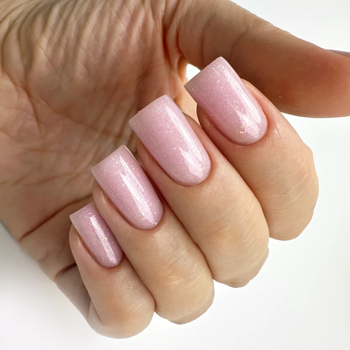Manucure Strong Gel PNB 022 Blush Velvet – ongles rose poudré scintillants | Mon Style Mes Ongles Québec