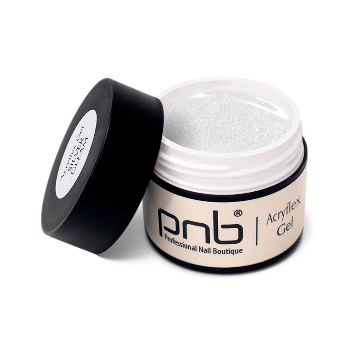 Acrylex Gel PNB argenté pailleté – gel professionnel pour construction des ongles | Mon Style Mes Ongles Québec