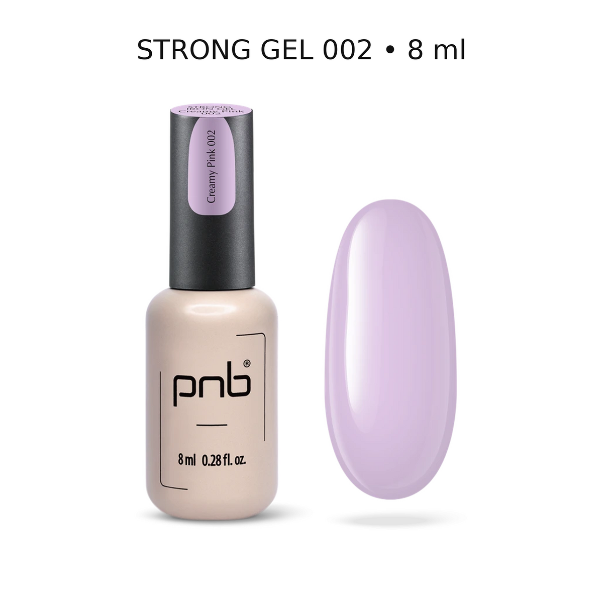 Strong Gel PNB 002 Creamy Pink 8 ml avec nuancier – gel professionnel pour ongles | Mon Style Mes Ongles Québec