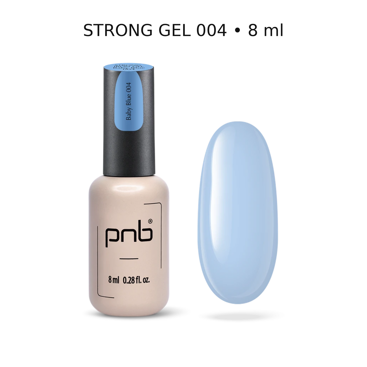 Strong Gel PNB 004 Baby Blue 8 ml avec nuancier – gel professionnel bleu pastel pour ongles | Mon Style Mes Ongles Québe