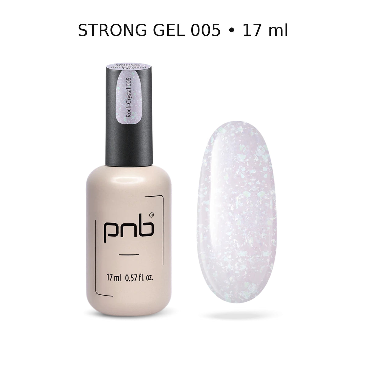 Strong Gel PNB 005 Rock-Crystal 17 ml avec nuancier – gel professionnel effet cristal | Mon Style Mes Ongles Québec