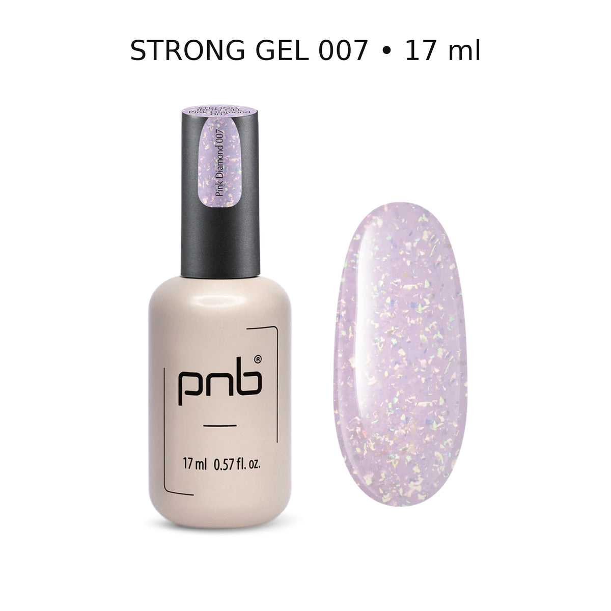 Strong Gel PNB 007 Pink Diamond 17 ml  – gel professionnel rose irisé | Mon Style Mes Ongles Québec