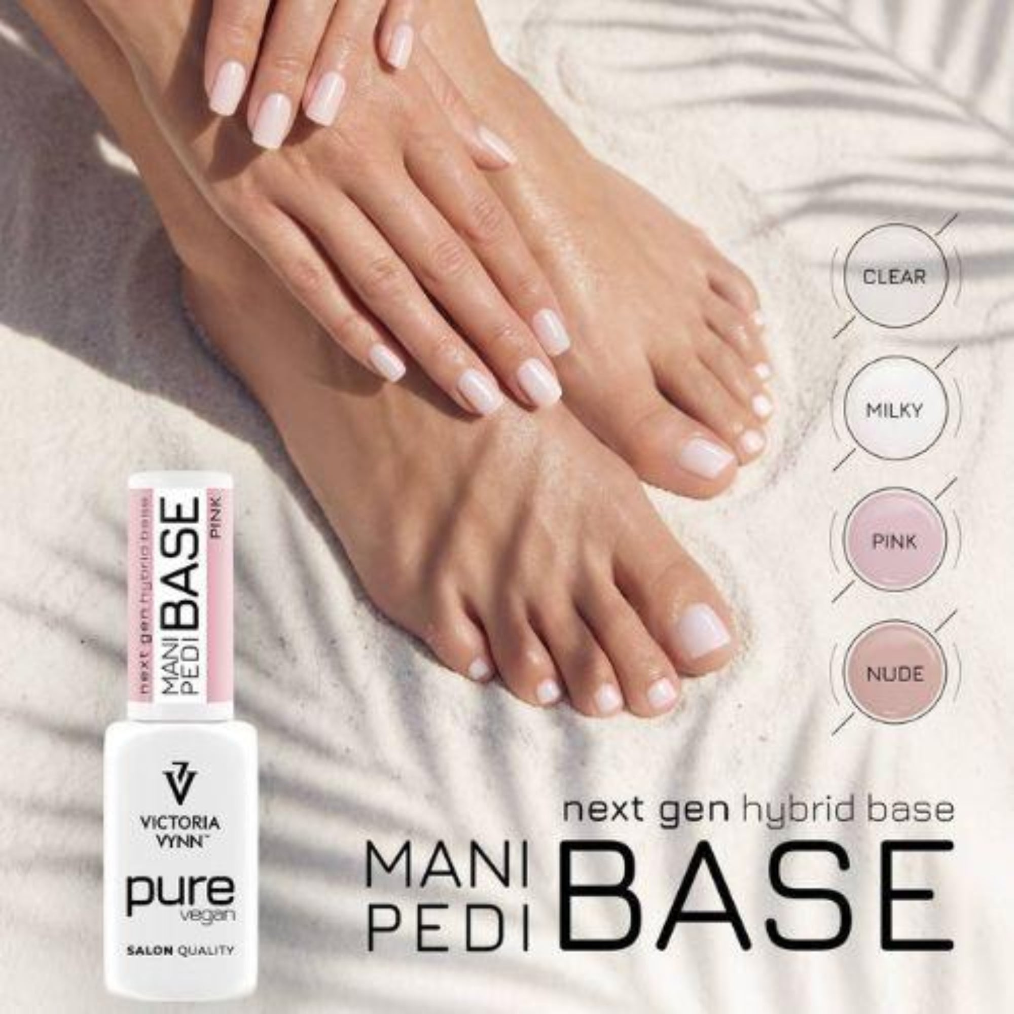 rubber base manucure gel-Base Pure Mani Pedi Clear Victoria Vynn 8 ml – Base hybride professionnelle végane pour manucure et pédicure, offrant une excellente adhérence | Mon Style Mes Ongles