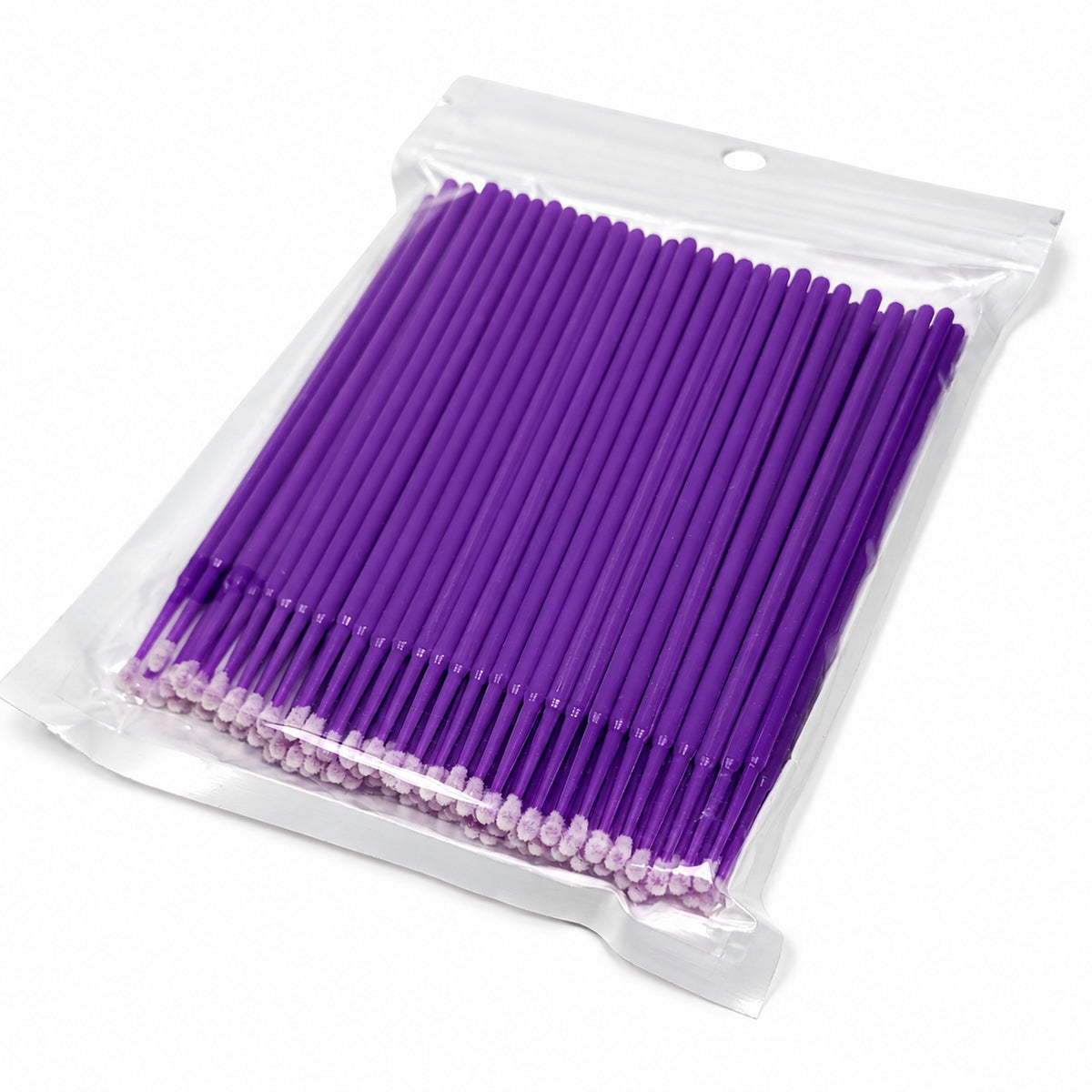 Sachet de bâtonnets violets avec extrémités en coton.