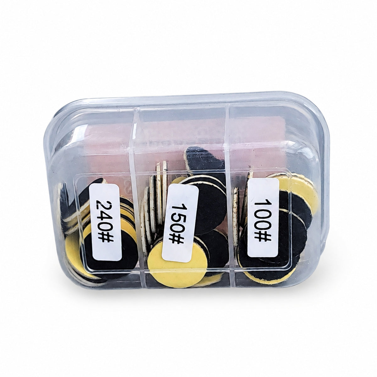 Compartiments du kit Pododisc MSMO portant les indications 100, 150 et 240.