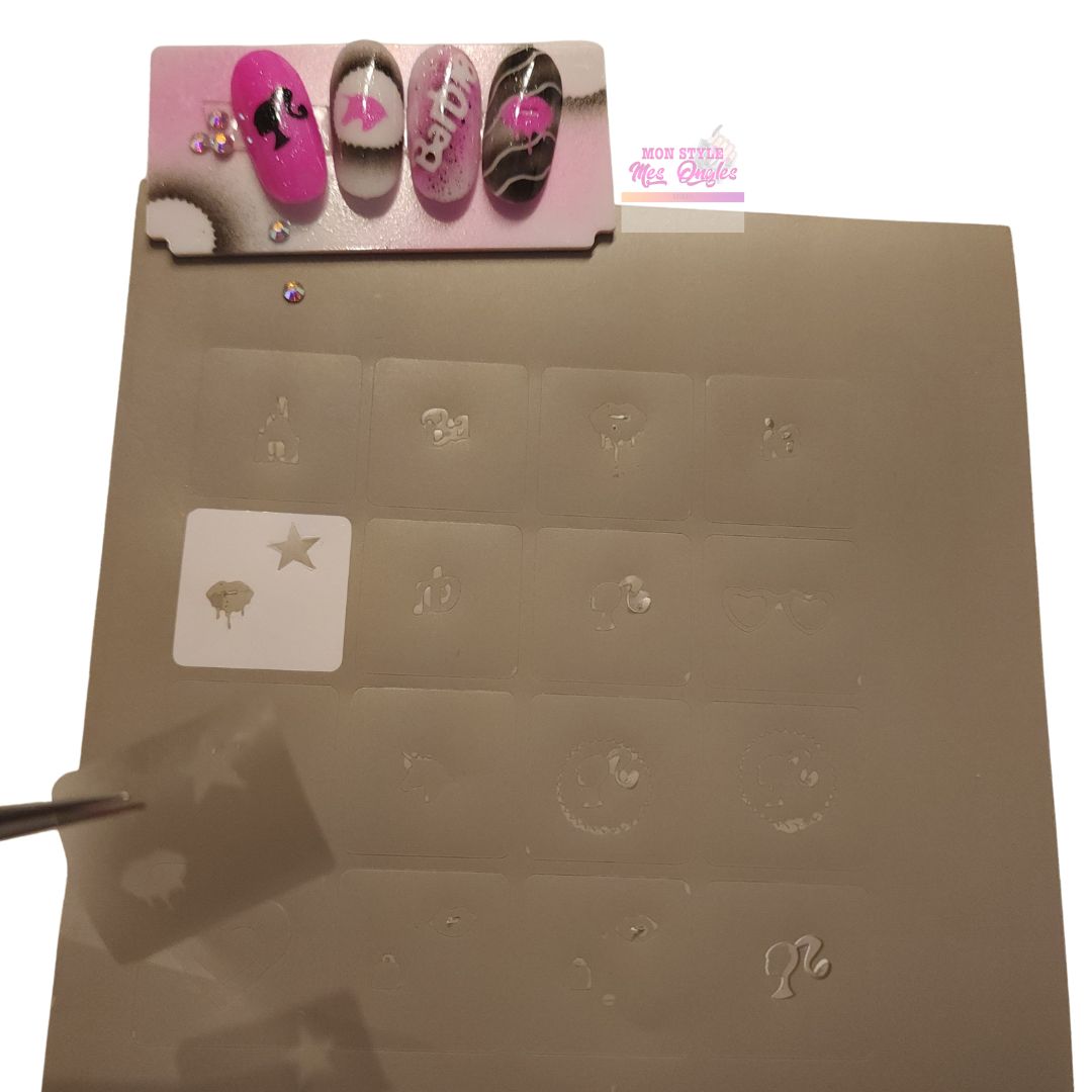 stencils reutilisable barbie pochoir pour airbrush vendu par monstylemesongles