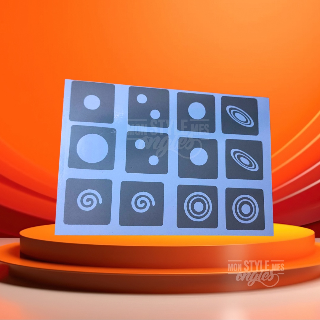 Stencil Airbrush – Cercles & Spirales - Hypnotiques