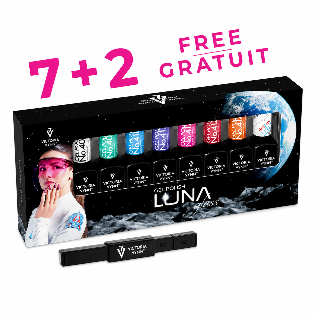 Kit LUNAglass No. 408-414 – 7 vernis + aimant + Top Coat | Victoria Vynn