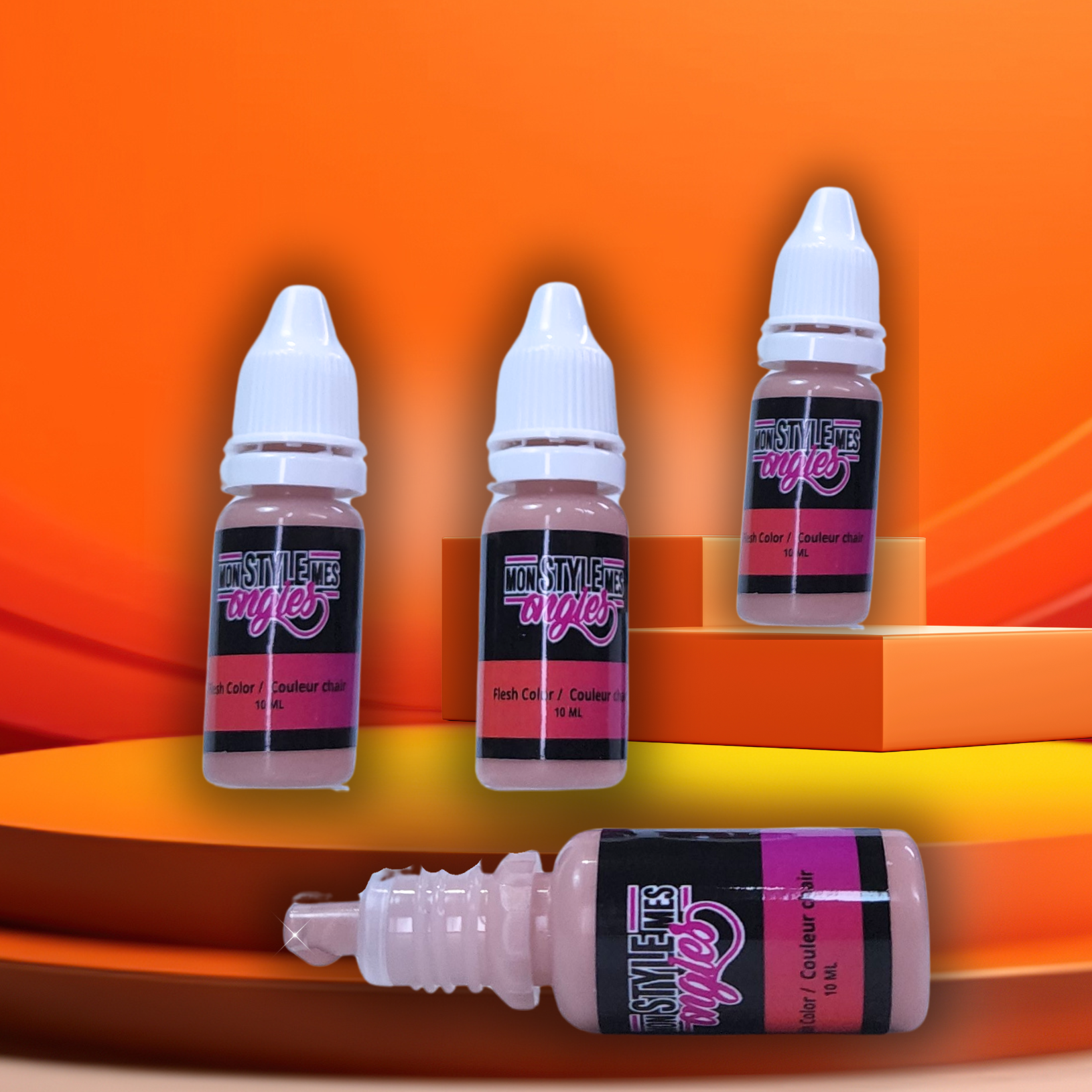 Peinture Airbrush MSMO – Couleur clair / Flesh Color – pour ongles, prête à l’emploi et ultra pigmentée