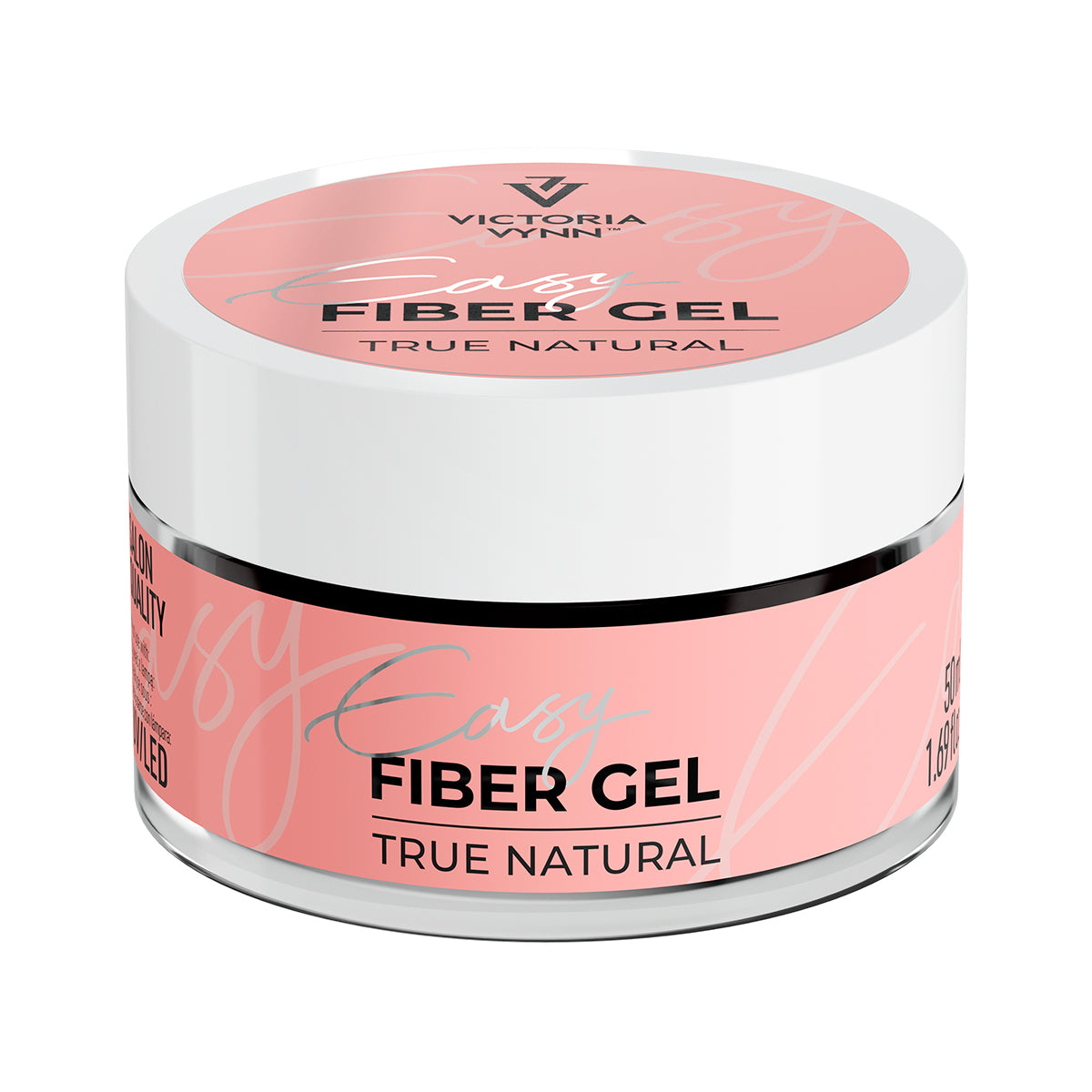 Pot de gel de construction Easy Fiber Gel teinte True Natural de Victoria Vynn, vendu par mon style mes ongles parfait pour un effet nude naturel 