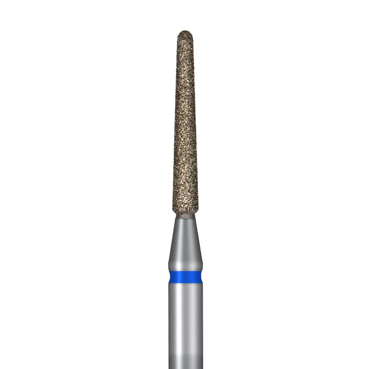 Aiguille flamme bleue – gros plan du grain diamant, du col et de la bague colorée | Mon Style Mes Ongles