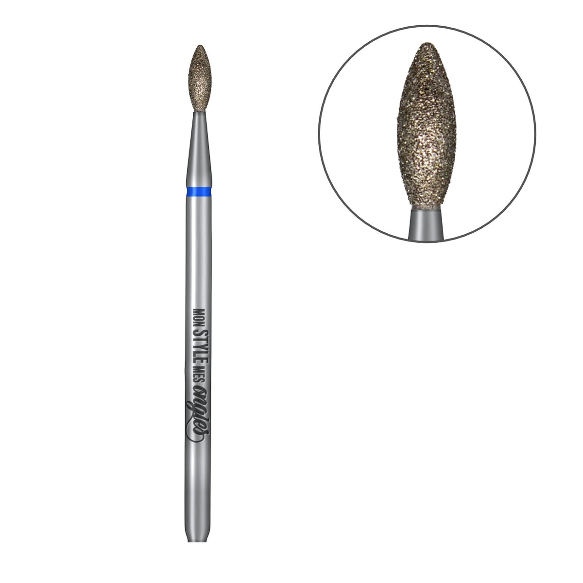Olive bleu 2.1 – vue complète avec zoom sur la tête de l'embout | Mon Style Mes Ongles