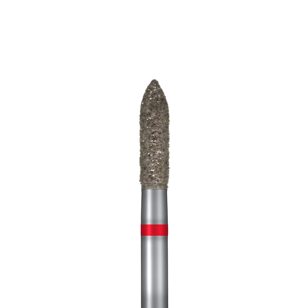 Torpille rouge grain fin – gros plan du grain diamant, du col et de la bague colorée | Mon Style Mes Ongles
