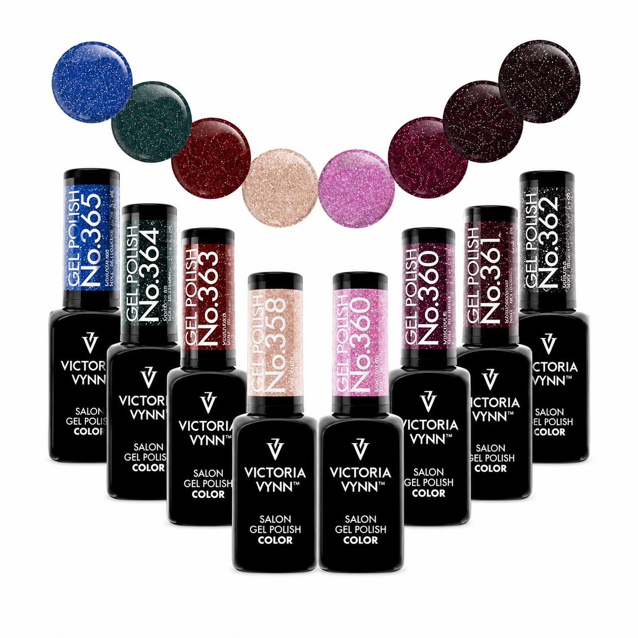 Kit 8 Vernis Gel « Holo Colorido » No. 358–365 – Victoria Vynn