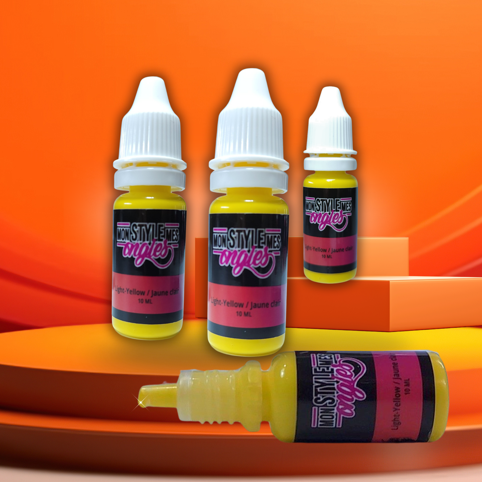 Peinture Airbrush MSMO – Jaune clair / Light Yellow – pour ongles, prête à l’emploi et ultra pigmentée