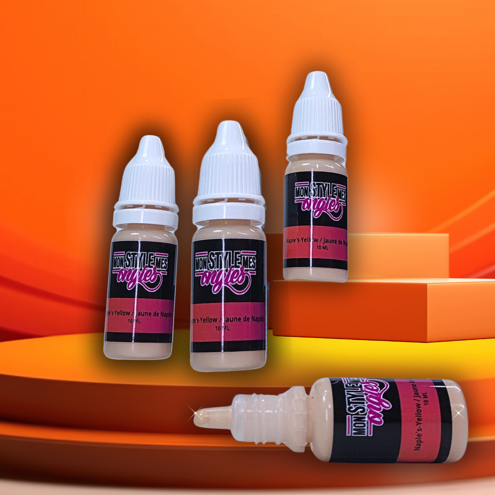 Peinture Airbrush MSMO – Jaune de Naples / Naples Yellow – pour ongles, prête à l’emploi et ultra pigmentée