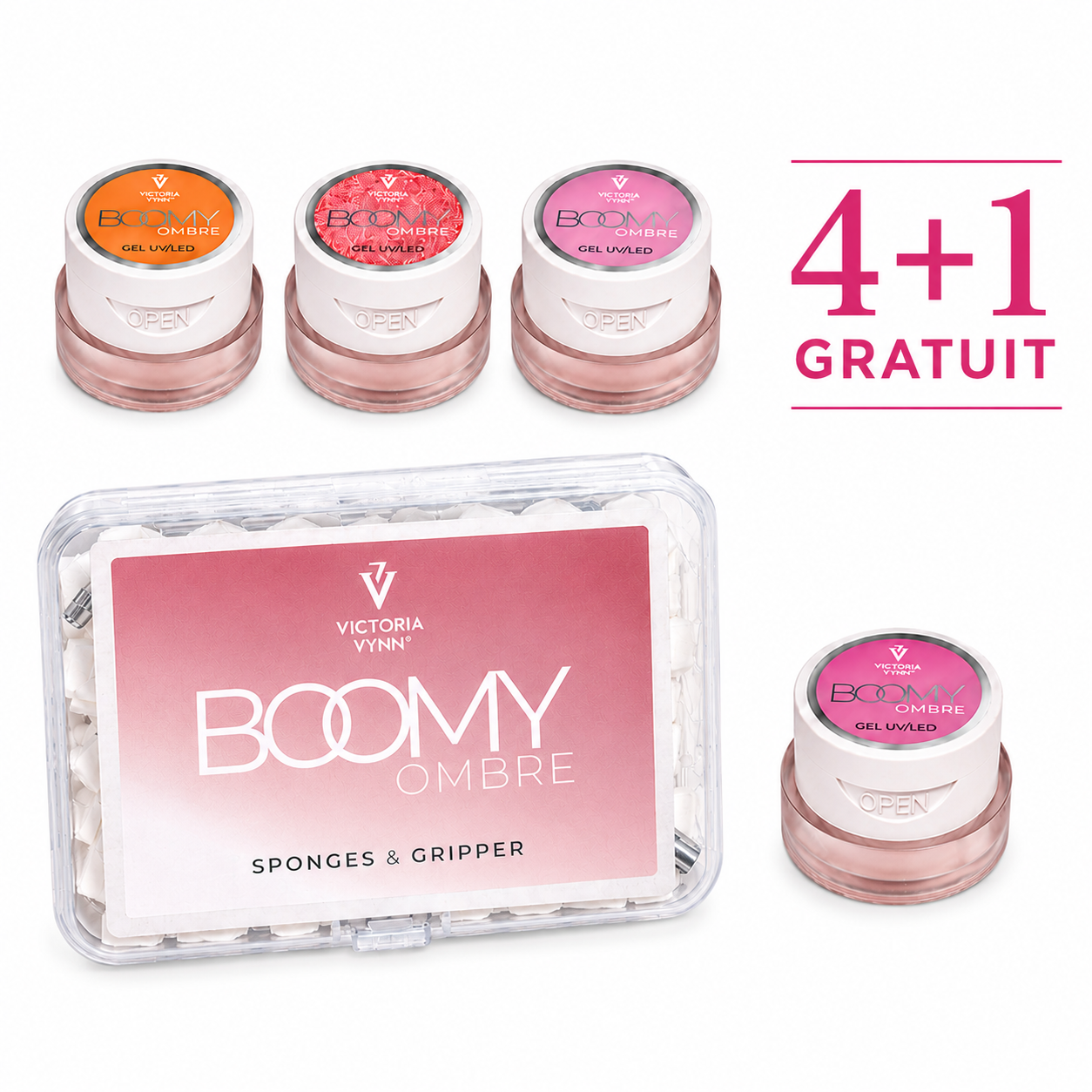 Coffret Boomy Ombre – 4 Gels + Éponges-grip Offert | Victoria Vynn