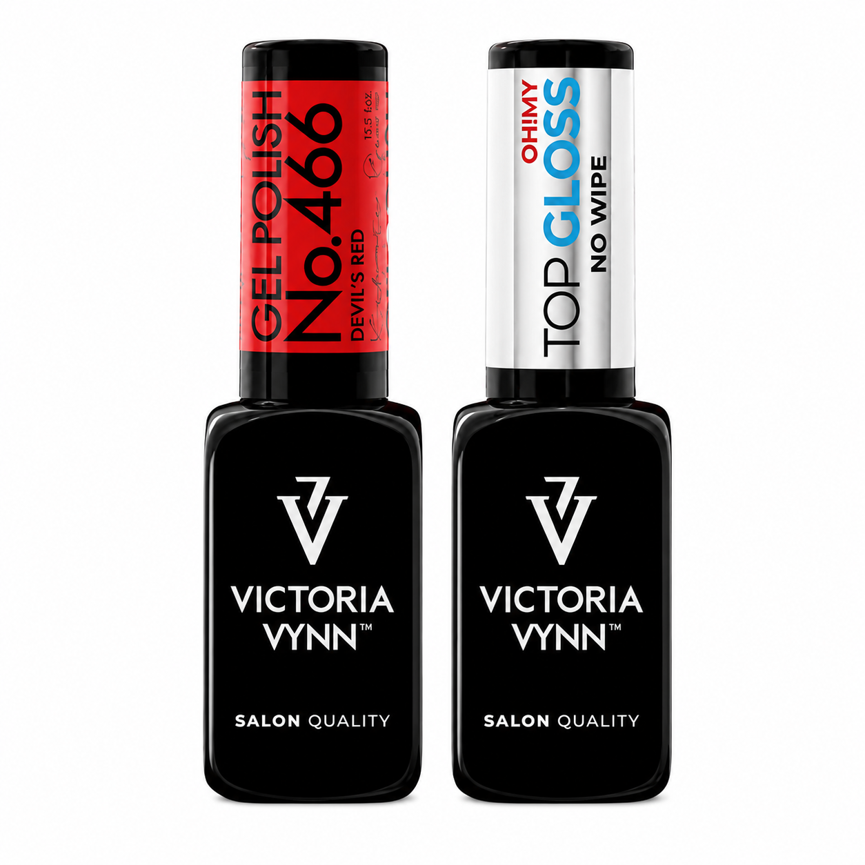 Victoria VYNN 2 Pack Devil’s Red No. 466 + Top Oh! My Gloss – Duo vernis gel rouge professionnel Québec