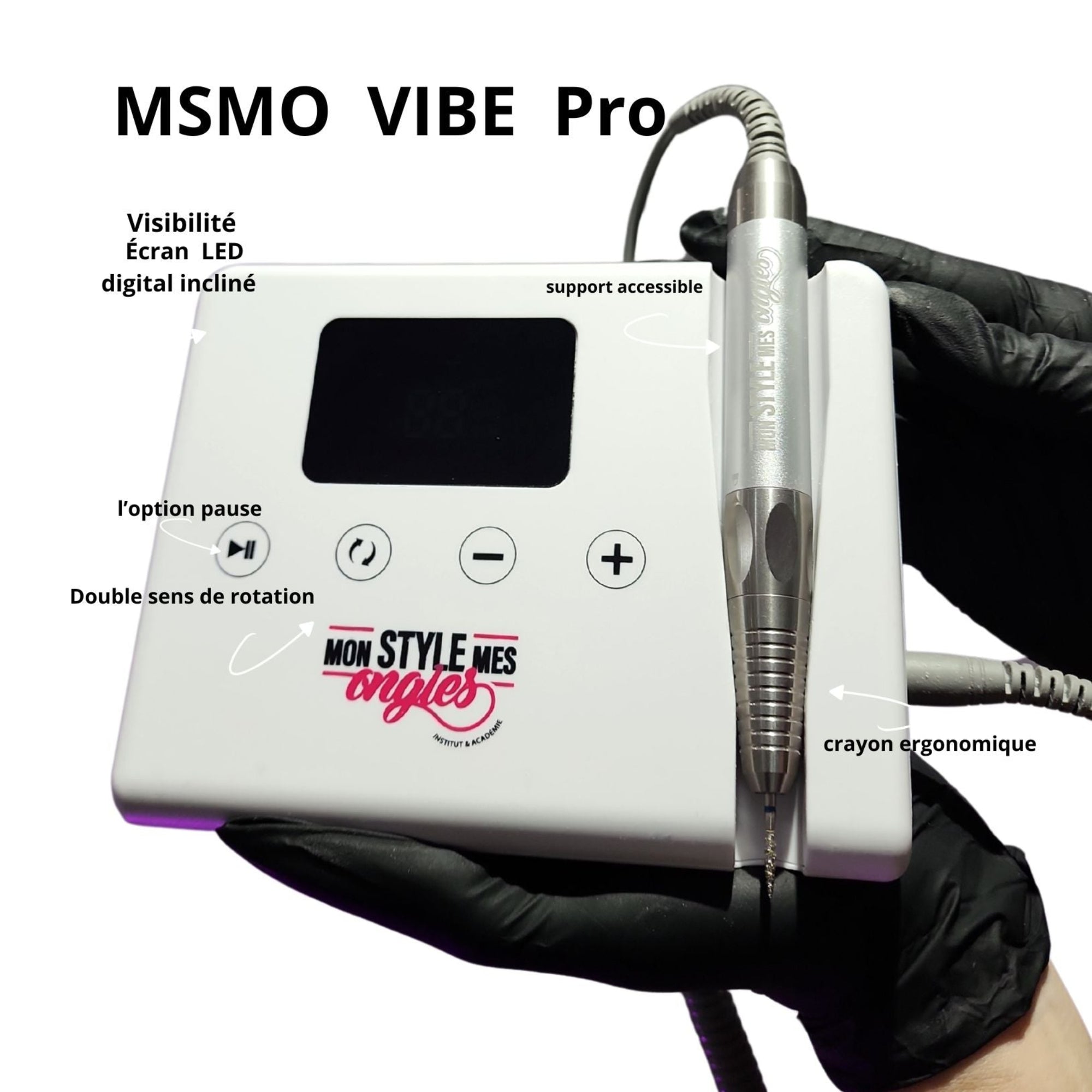 Lime électrique professionnelle VIBE Pro MSMO – 85W, silencieuse, écran digital incliné | Mon Style Mes Ongles
