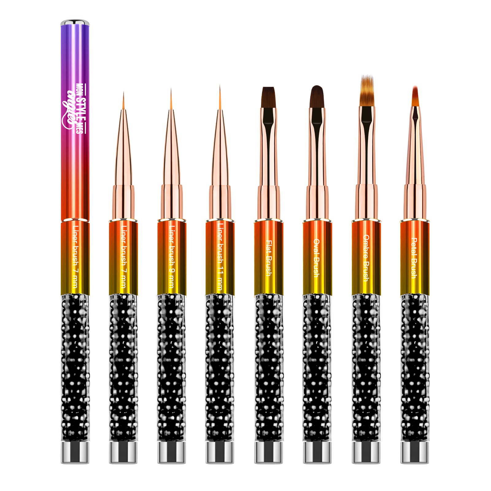 pinceau pour gel , ongles, liner , pinceau pour degradr