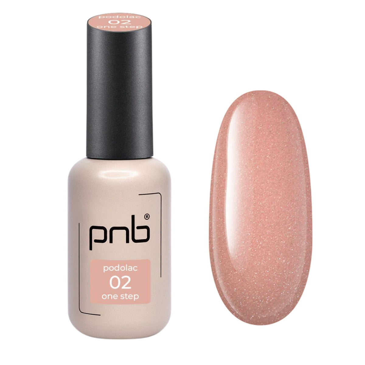 Vernis gel PNB Podolac One Step n° 02 Petal, flacon de 8 ml et échantillon de couleur | Mon Style Mes Ongles Québec