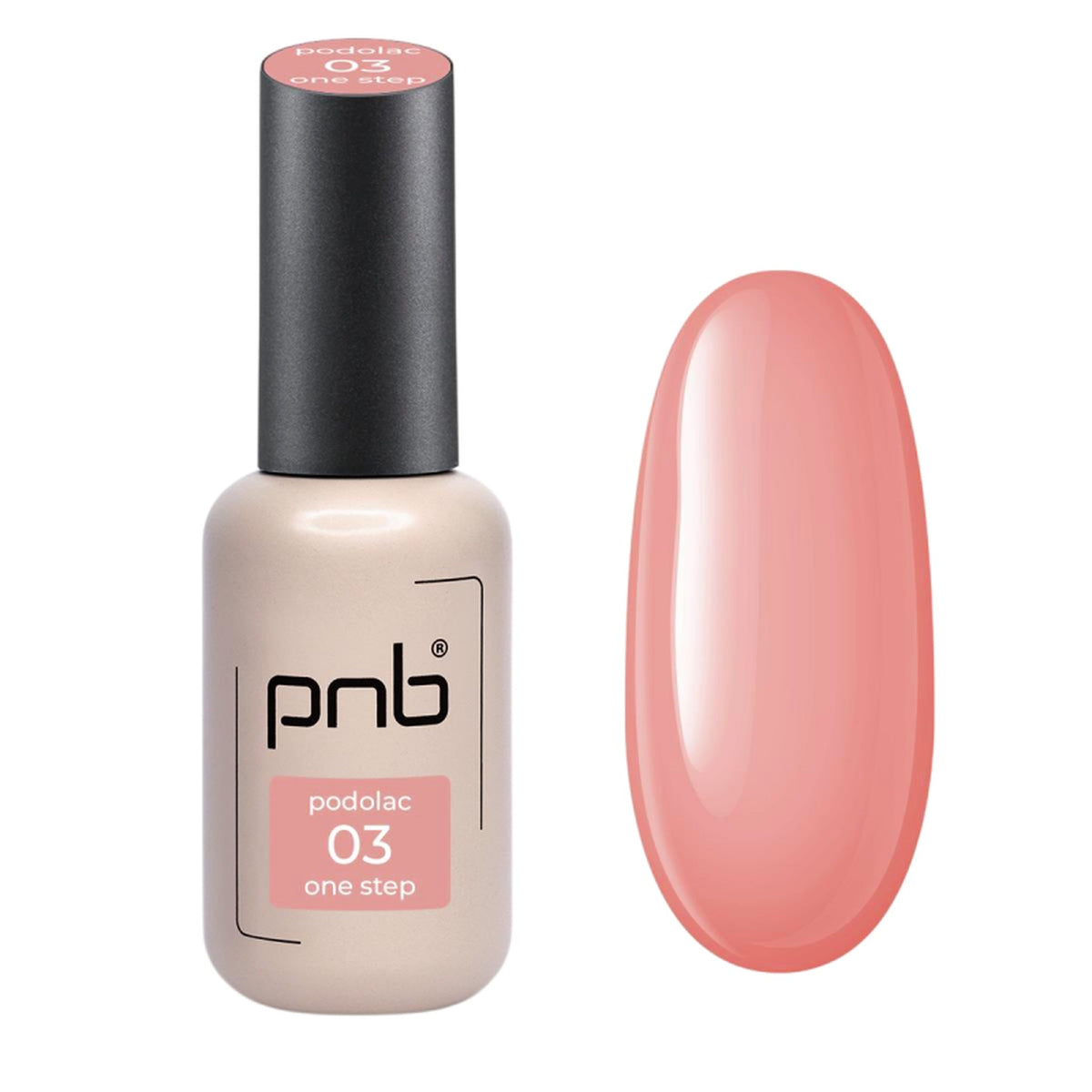 Vernis gel PNB Podolac One Step n° 03 Blush, flacon de 8 ml et échantillon de couleur | Mon Style Mes Ongles Québec