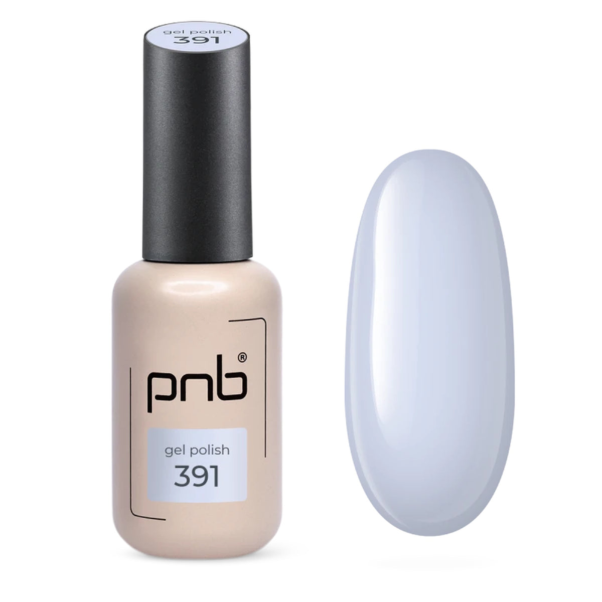Flacon et échantillon du vernis gel PNB n° 391 Lilac Air.