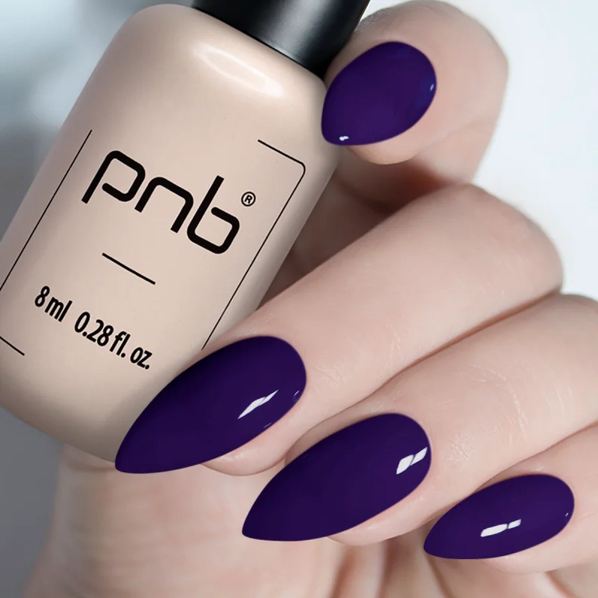 manucure gel bleu pnb  