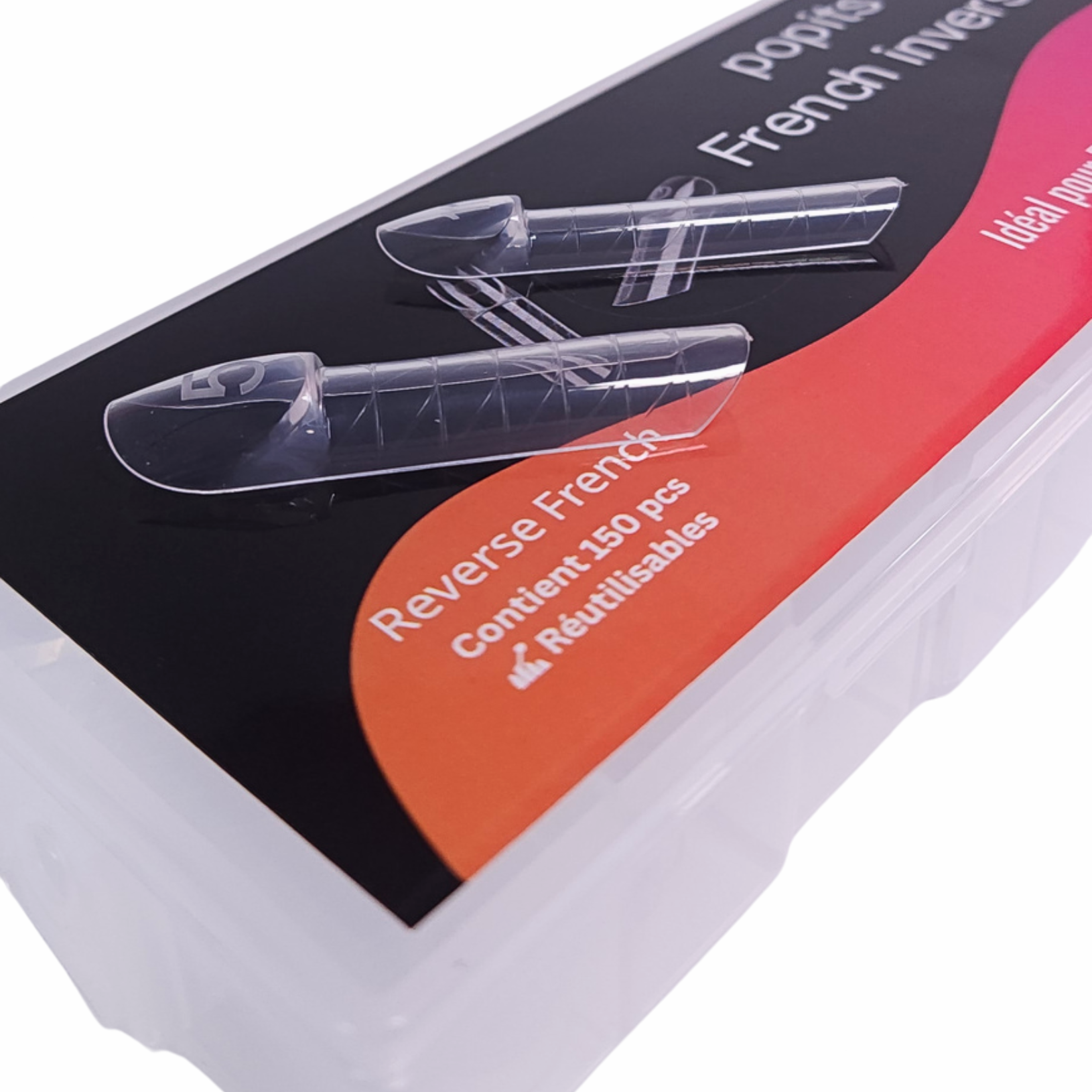 Popits French Inversée- 3D- 150 pcs – Capsules Dual Forms pour Construction Gel & Polygel