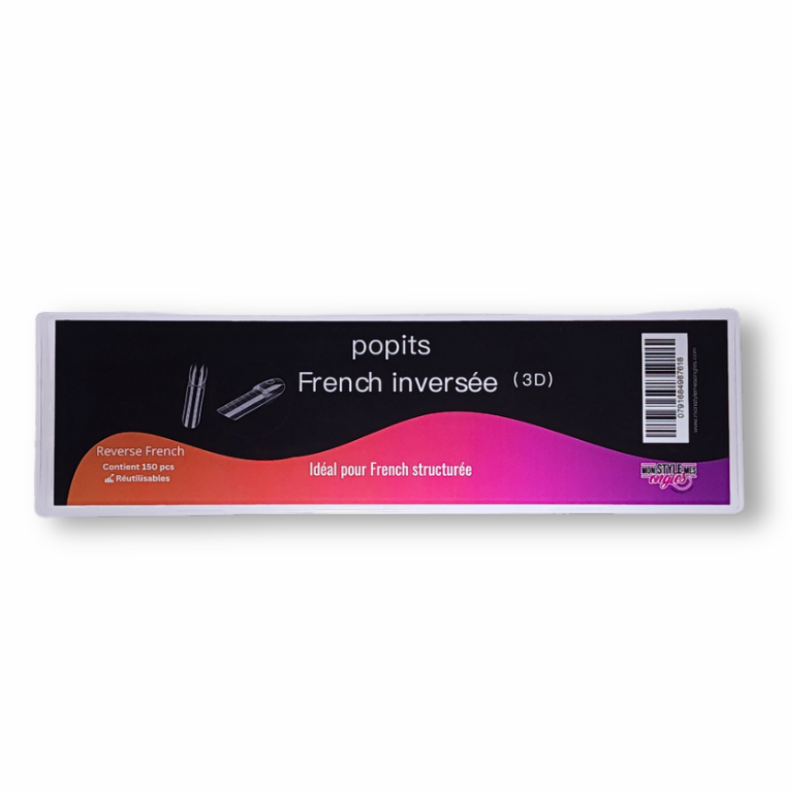 Popits French Inversée- 3D- 150 pcs – Capsules Dual Forms pour Construction Gel & Polygel