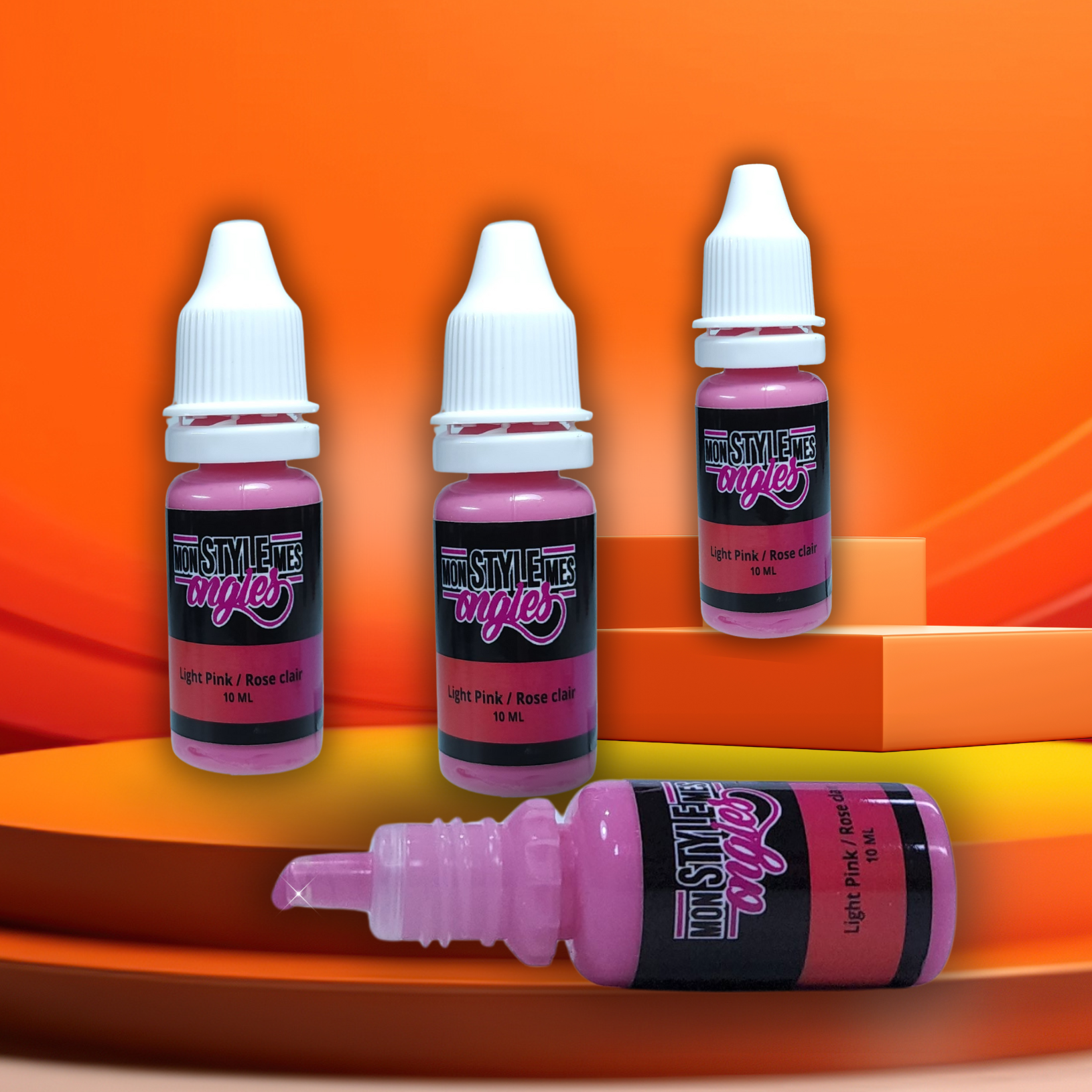 Peinture Airbrush – Rose clair / Light Pink – pour ongles, prête à l’emploi et ultra pigmentée - MSMO