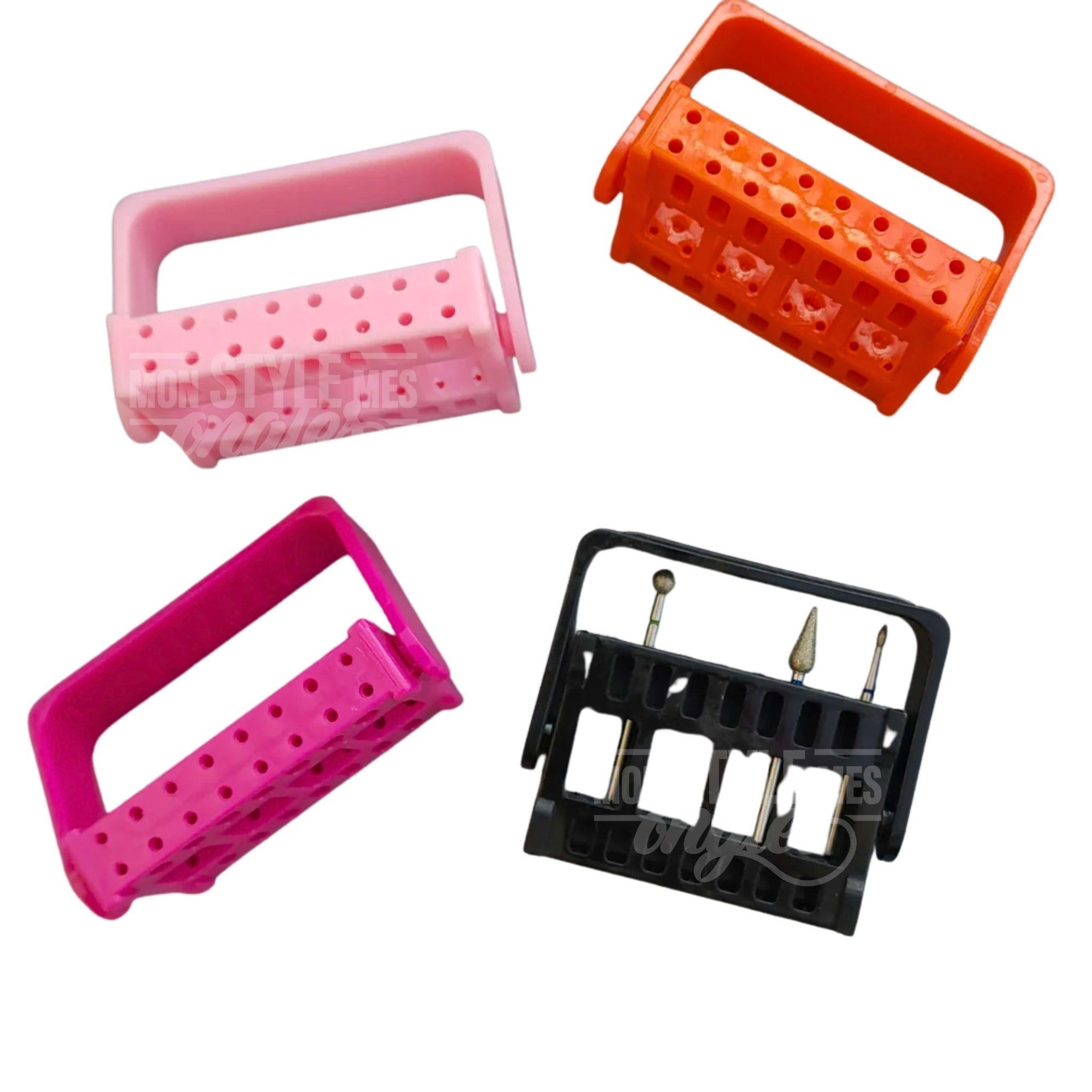 Support à embouts kit 3 pcs MSMO – rangement vertical propre et hygiénique pour lime électrique professionnelle | Mon Style Mes Ongles Québec