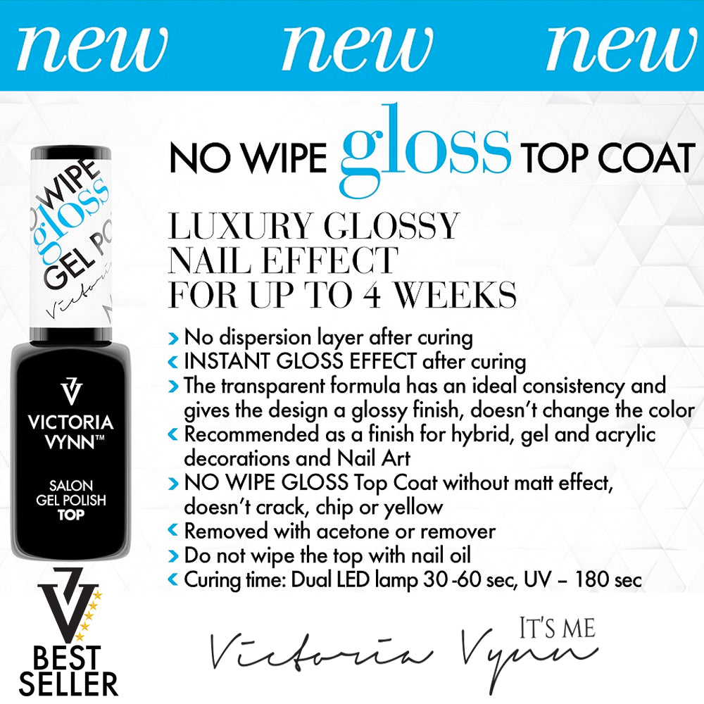 Top coat Gloss - salon gel polish NO WIPE