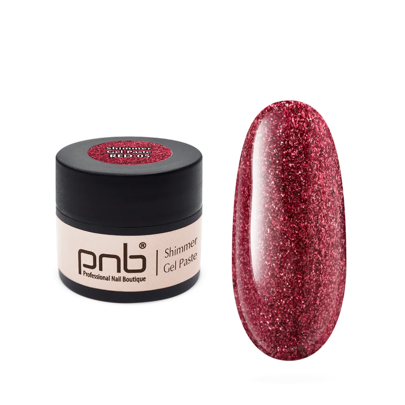 Pâte gel PNB UV/LED n° 05 Rouge scintillant 5 ml