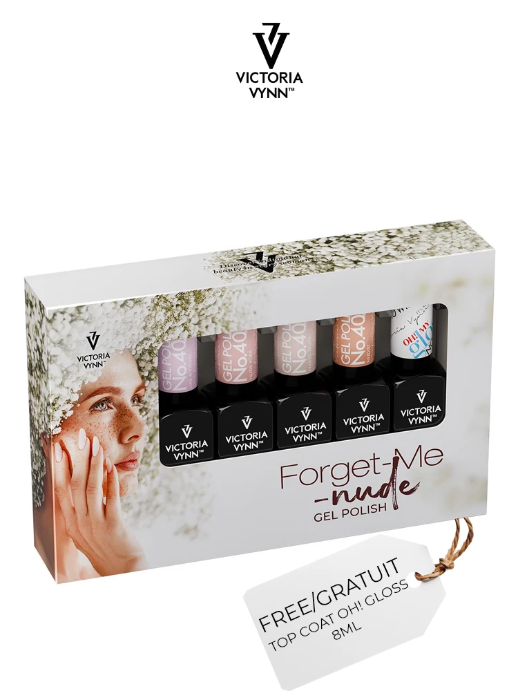 Victoria VYNN 5 Pack Forget me Nude Gel Polish 400-403 & Top Coat Oh ! My Gloss 8ml Gratuit